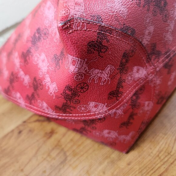 Nwt Coach Reversible Red Horse & Carriage Shoulder Bag Purse - Picture 10 of 16